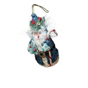 Vintage retro paper Santa 5” ornament Christmas decoration